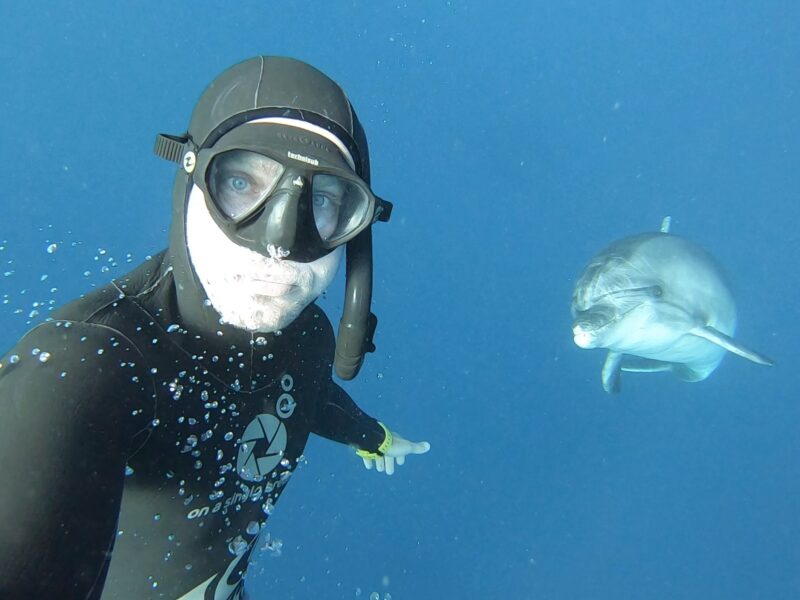 Selfie of Philip and the dolphin