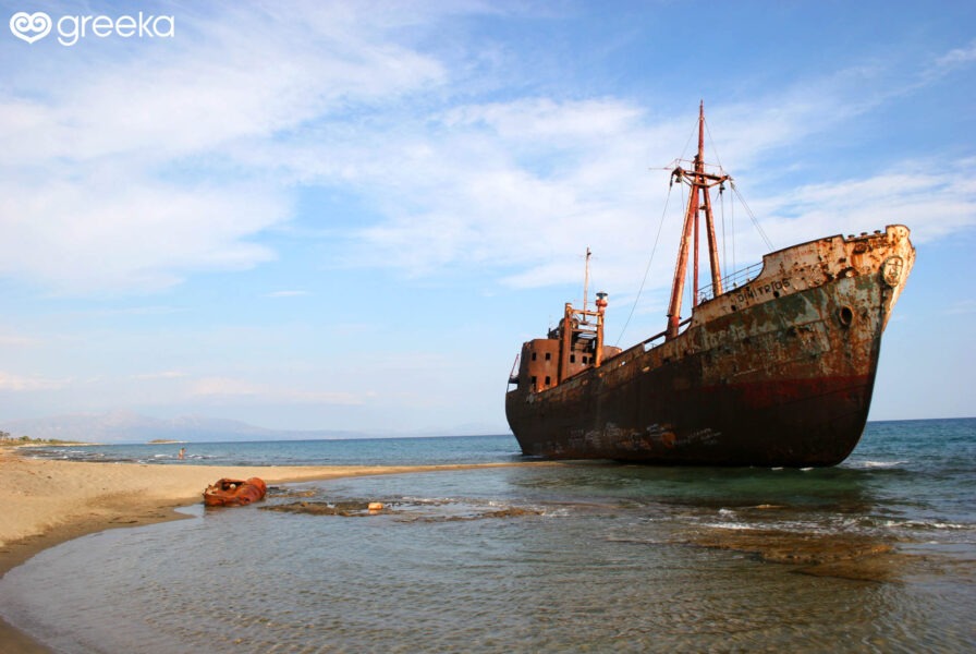 The most easily accessed shipwreck in Greece, very close to Gythio town